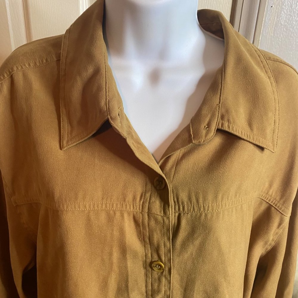 Joanna Button Front Brown Jacket Size Xl Fall Har… - image 5